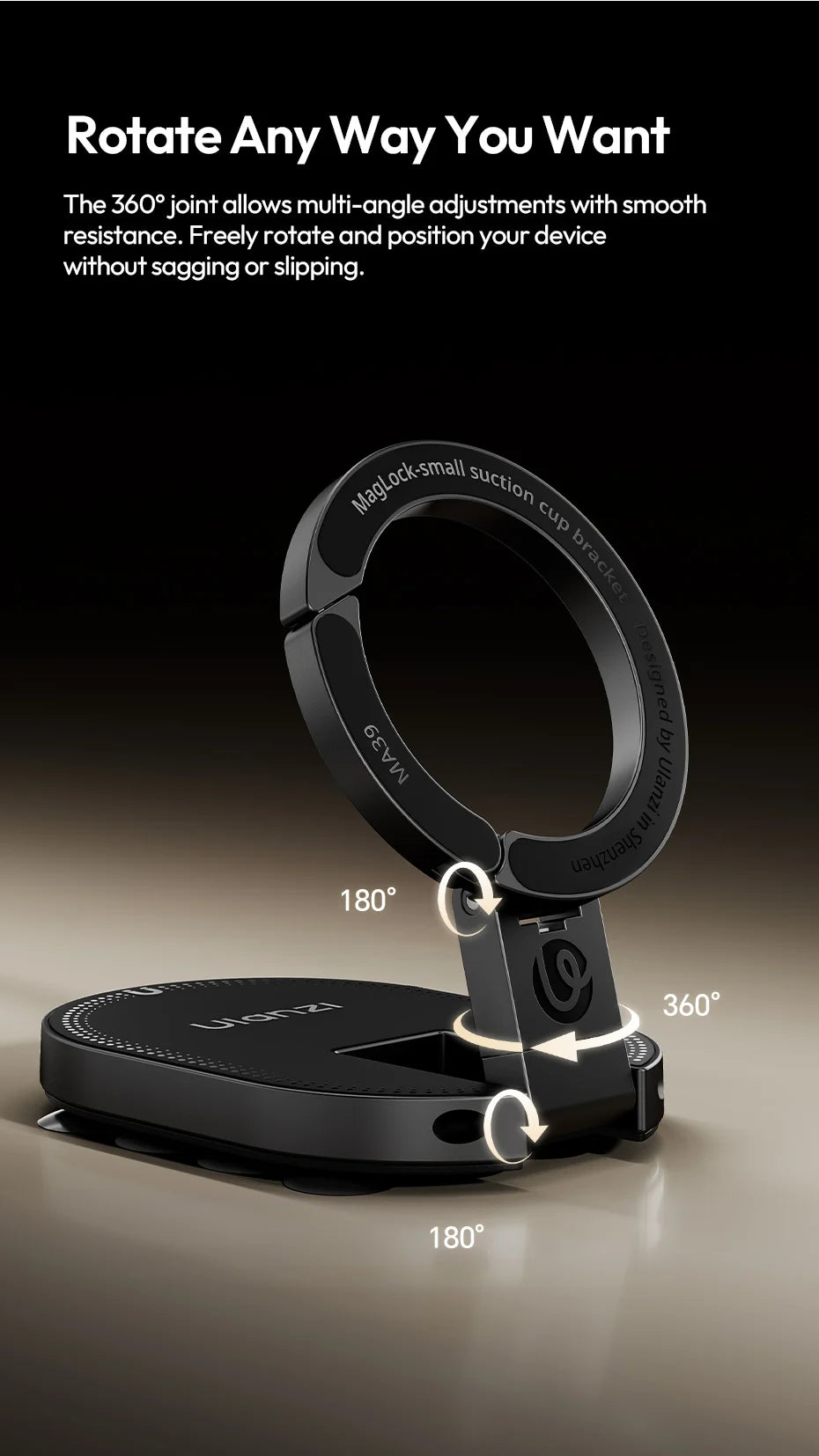 Ulanzi MA39 MagLock Smartphone-Halterung – Saugnapf für Glas & Spiegel