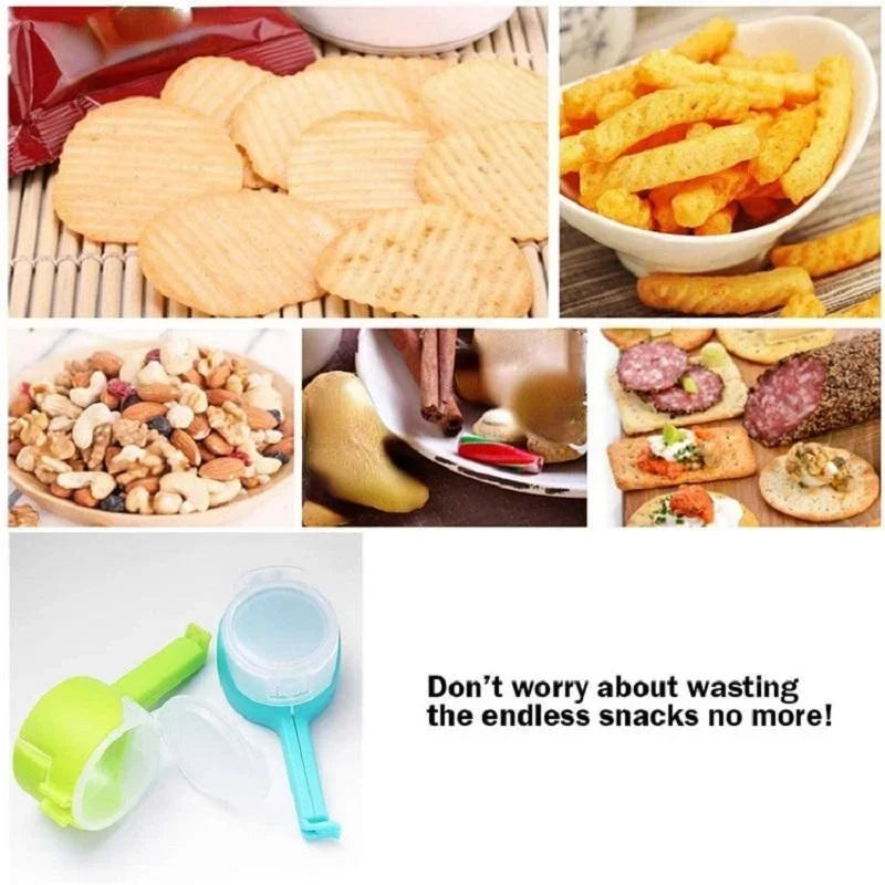 Beutelklammern für die Aufbewahrung von Lebensmitteln, Verschlussklammern mit Ausgießer, Küchen-Chip-Beutelklammern, Kunststoffkappen-Versiegelungsclip, Küchenaufbewahrung