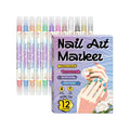Nail-Art-Graffiti-Stift-Set Doppelkopf – Acryl, Schnelltrocknend, Metallic-Farben | 12 & 24 Farben | Pointillismus & Nageldesign