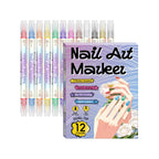Nail-Art-Graffiti-Stift-Set Doppelkopf – Acryl, Schnelltrocknend, Metallic-Farben | 12 & 24 Farben | Pointillismus & Nageldesign