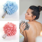 Dusch-Badeschwamm aus Spitzengeflecht – Sanfte Körperreinigung & Peeling | Rosa, Blau, Weiß