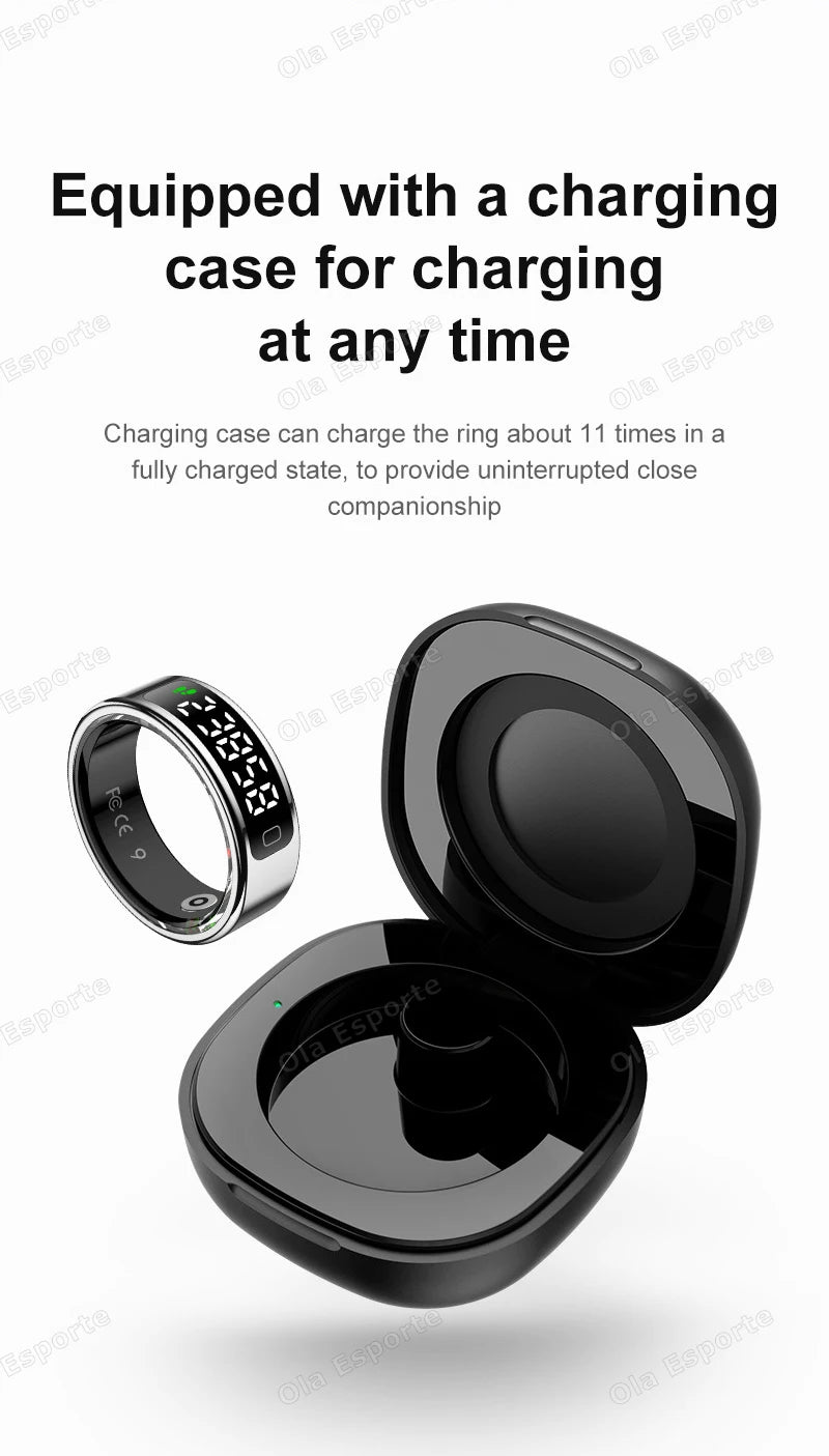 Neue R11 Smart Ring Männer Frauen LED Display Bildschirm Herzfrequenz Blut Sauerstoff Überwachung Wasserdichte Multi Sport Modi Smartrings 2025