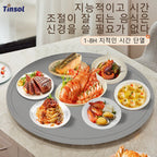 TINSOL Elektrisches Heizplatte für Lebensmittel, tragbares, zusammenklappbares Heiztablett mit 8 Temperatureinstellungen, thermostatisches Lebensmittel-Heizkissen