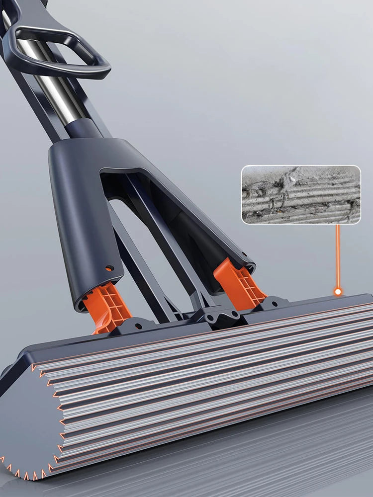 Gepresster selbstentleerender Gummi-Baumwollmopp, freihändiger magischer selbstreinigender Flachmopp, wiederverwendbarer Schwamm, Haushalts-Bodenreinigungswerkzeug