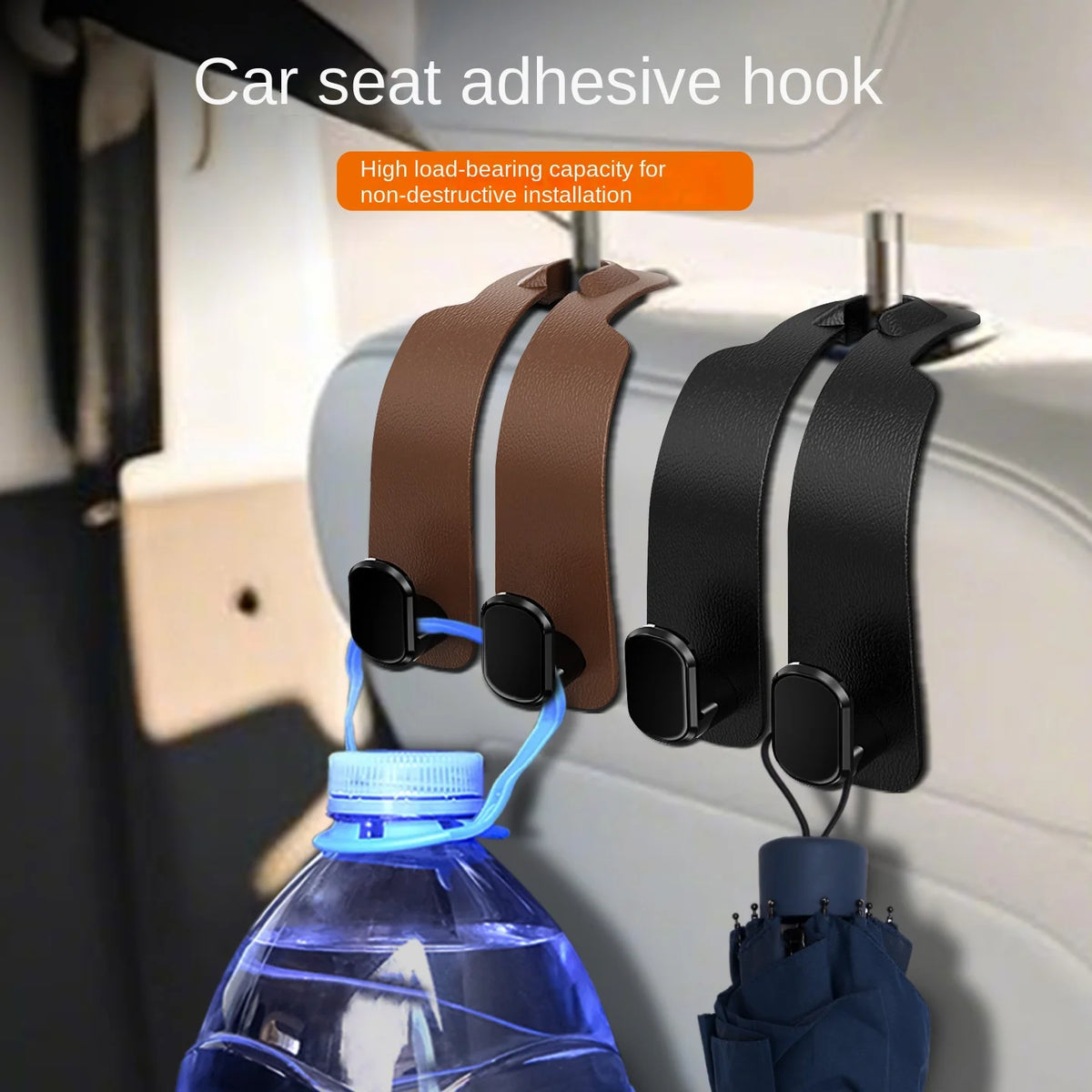 Auto-Kopfstützenhaken für Rücksitz – 20kg Tragkraft, Multifunktional, Universal | Kunststoff | Schwarz, Braun & Grau | 1–4 Stk.