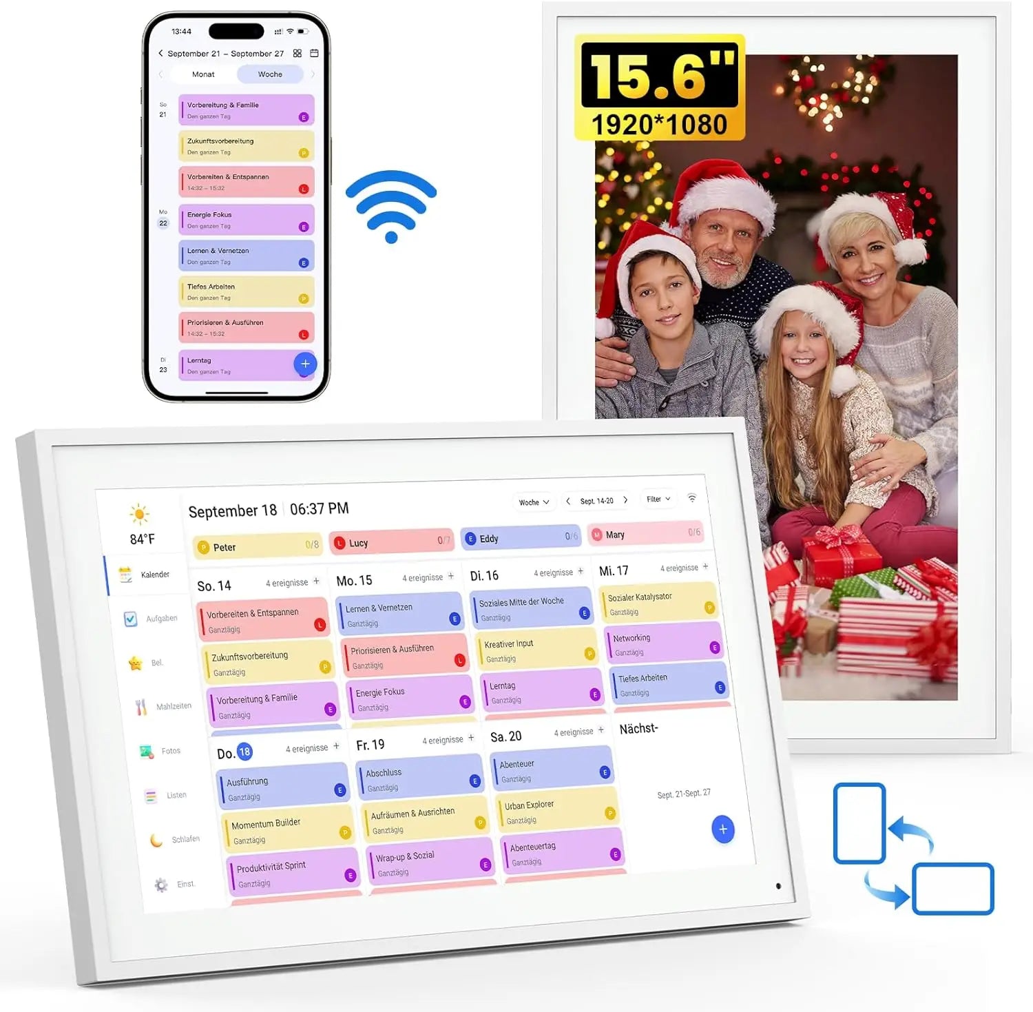 BLACKVIEW TABWEE P15 – 15,6" Smart Familienkalender, Touchscreen, 32GB, Wi-Fi, Google/iCloud, EU