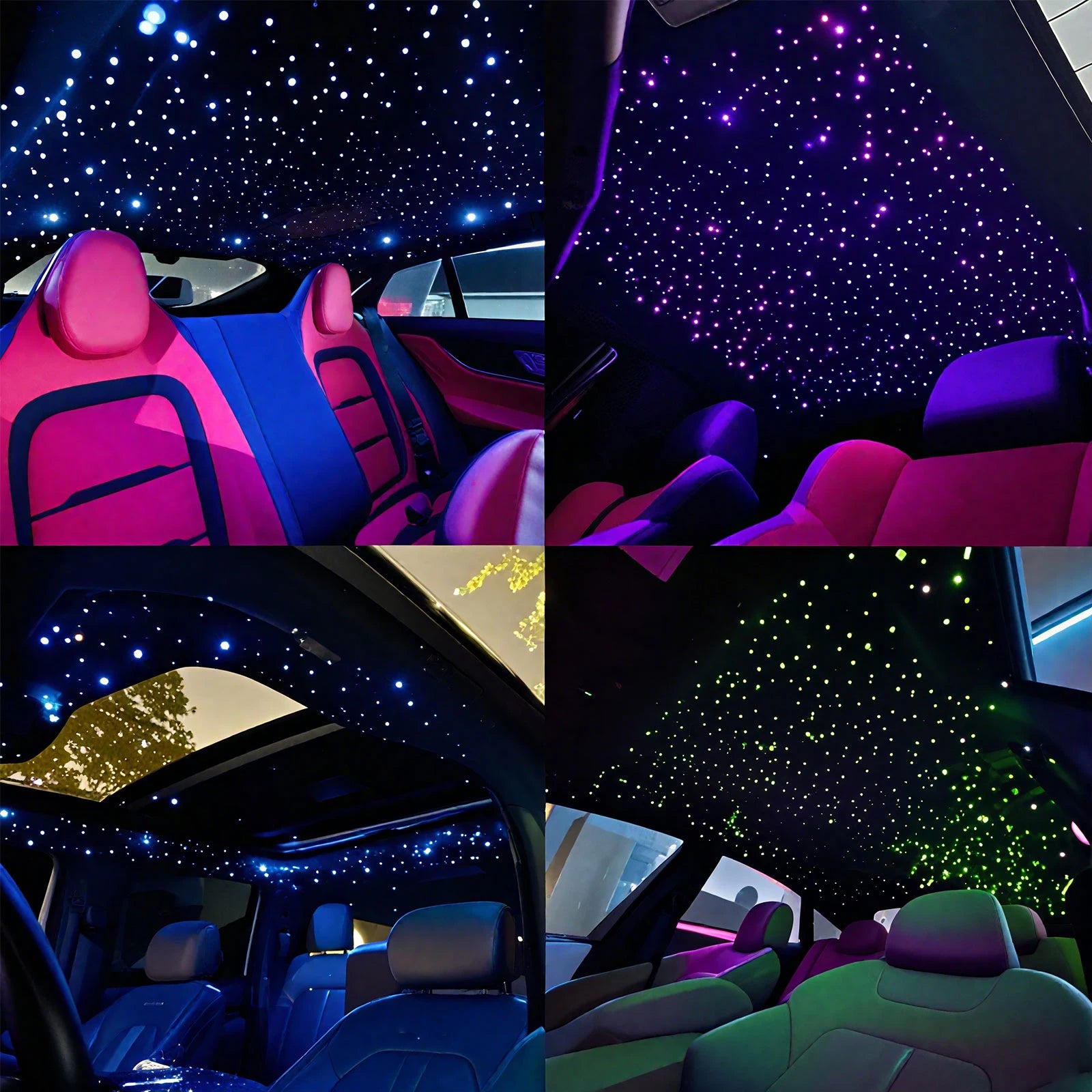 VASTFIRE Starlight Auto-Ambientebeleuchtung – Glasfaser-Fußmatten, RGB-Lichtleiste & Faserlampen | App & Fernbedienung | CE & RoHS