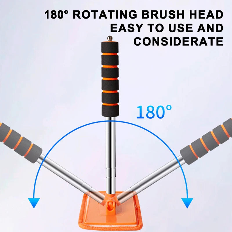SEAMETAL Auto-Windschutzscheiben-Reinigungsbürste, Fensterglas, sauberer Wischer, skalierbarer langer Griff, kratzfrei, weiches Waschtuch, Waschwerkzeug