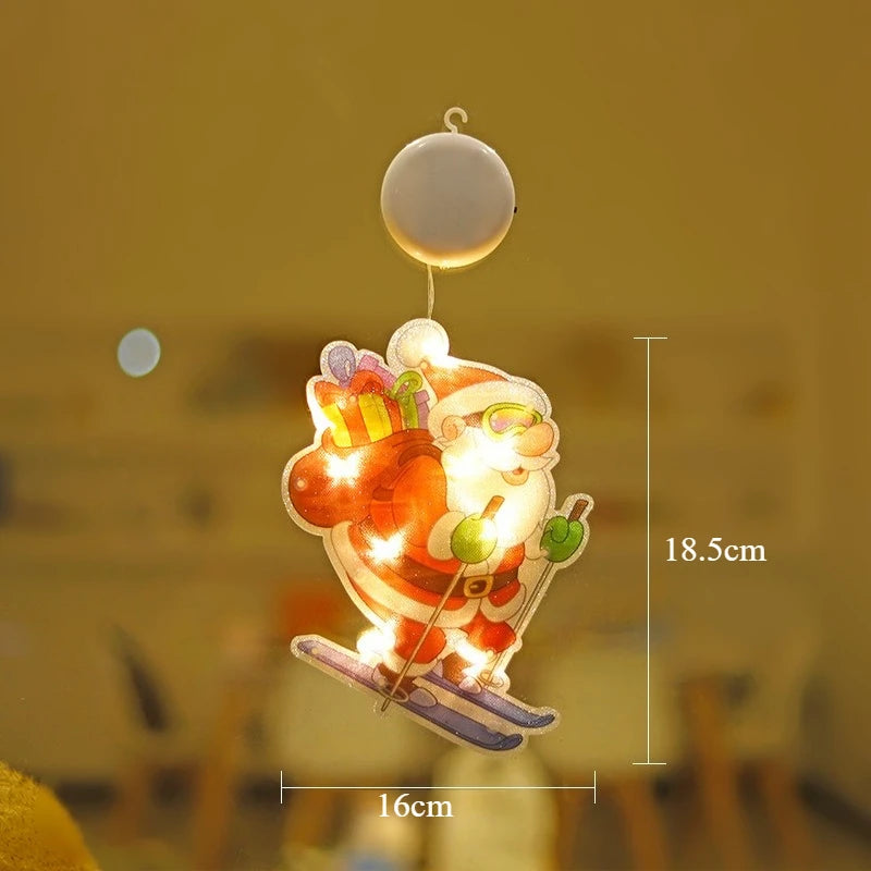 Neue dekorative LED-Weihnachtslichter, Santa Claus Rentier Fenster Display geformte Lichter für das Festival