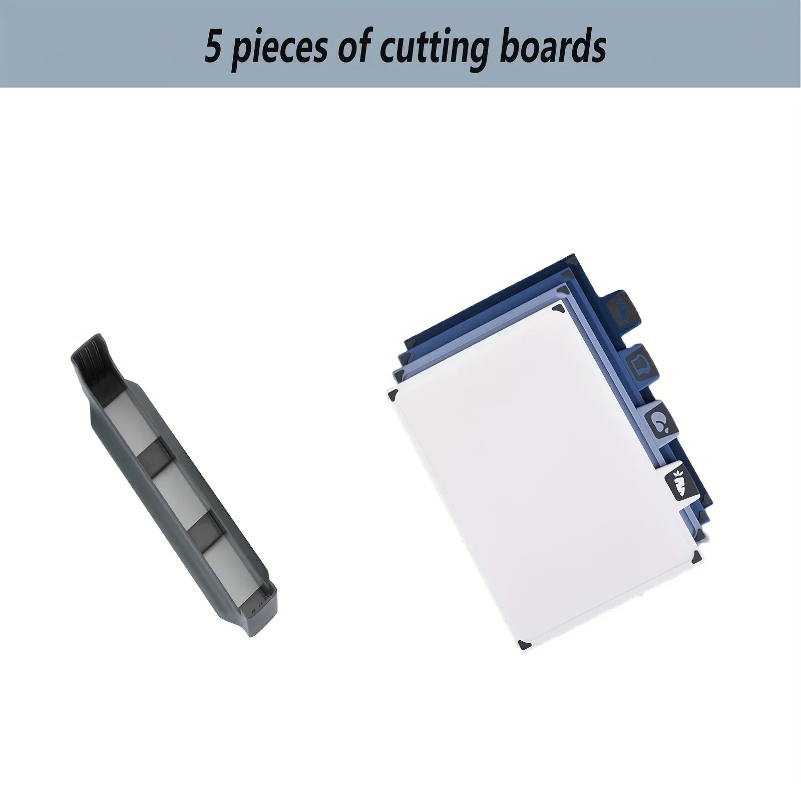 5 Stück/Set 4-Farben-Sortier-Schneidebrett mit Sockel, kann in der Spülmaschine gereinigt werden, geeignet für Küche, Outdoor, tragbar