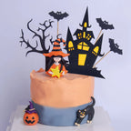 8 stücke Halloween Kuchen, Topper Spukhaus Kürbis, Mädchen Fledermaus, Schwarze Katze Cupcake topper für Wizard Party, Ghost Party, Spider Party