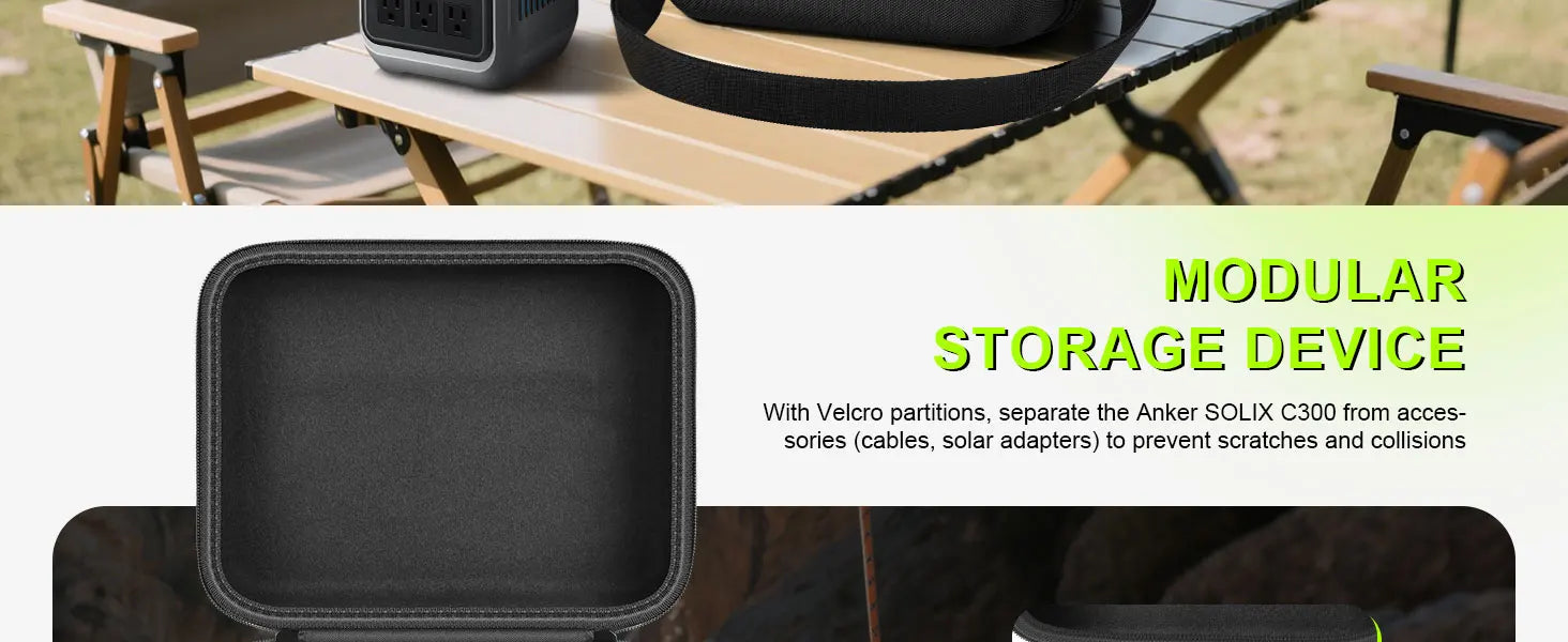 Aufbewahrungstasche für tragbares Kraftwerk Anker SOLIX C300, Akku-Solargenerator-Aufbewahrungshalter (für Anker SOLIX C300) (nur Tasche)