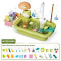 CONUSEA Kinder-Küchen-Spielset – Spülbecken mit elektrischem Wasserhahn, Zubehör, CE, ab 3 J.