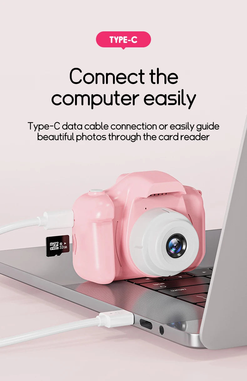 Digital Kids Cameras Toys Mini Children Camera 1080P HD, 8x Zoom Dual Camera
