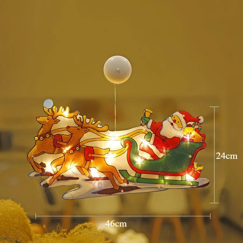 Neue dekorative LED-Weihnachtslichter, Santa Claus Rentier Fenster Display geformte Lichter für das Festival