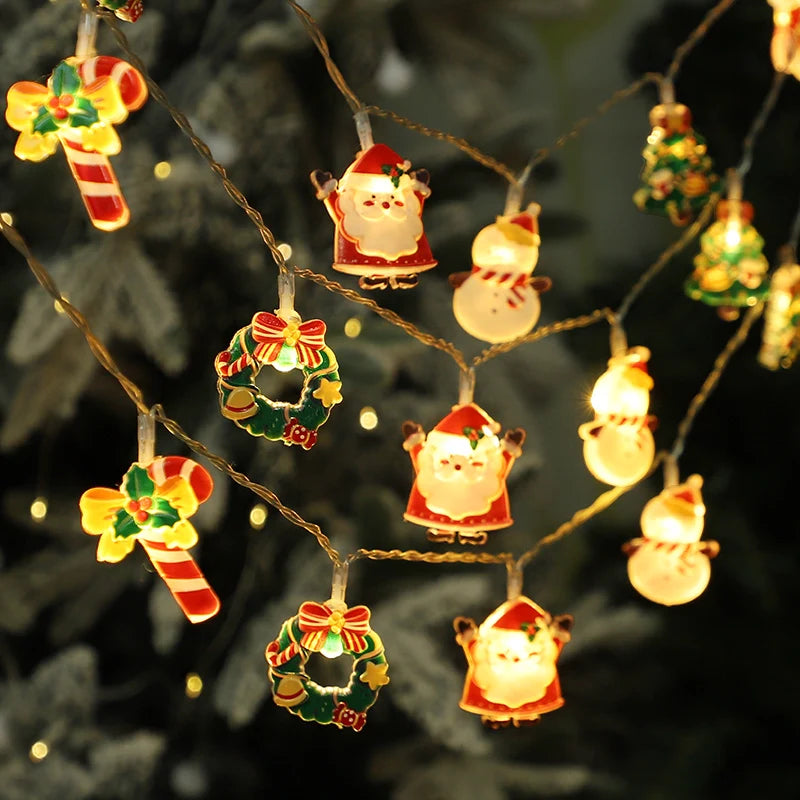 Weihnachten LED String Licht Santa Claus Lebkuchen Mann Weihnachten Baum Ornament Weihnachten Dekoration Für Home Neue Jahr Party Kinder Geschenk
