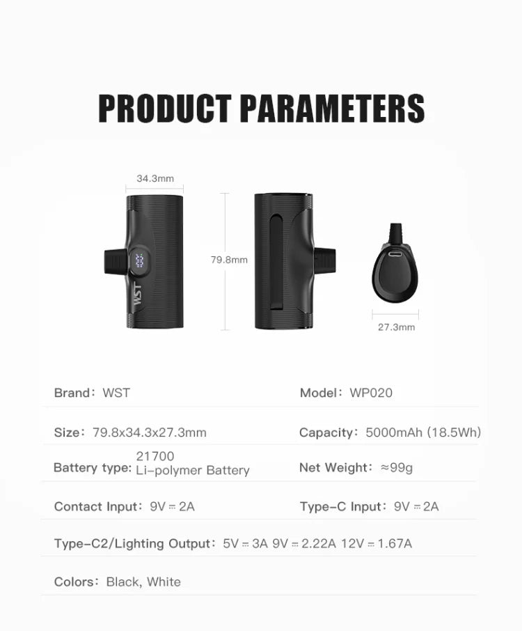 4 x 5000 mAh Mini-Powerbank mit Ladestation, tragbar, PD 20 W, Schnellladegerät, Powerbank für iPhone 16 x Samsung Xiaomi Poverbank