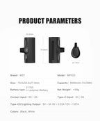 4 x 5000 mAh Mini-Powerbank mit Ladestation, tragbar, PD 20 W, Schnellladegerät, Powerbank für iPhone 16 x Samsung Xiaomi Poverbank