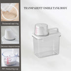 Boîte de rangement hermétique de 2 300 ml pour lessive en poudre, avec couvercle, pour céréales et eau de Javel, avec étiquettes