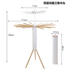 Zusammenklappbarer, drehbarer Wäscheständer, verstellbar um 360° °   Spin platzsparendes kompaktes Stativ mit Holzarmmen für die Organisation zu Hause