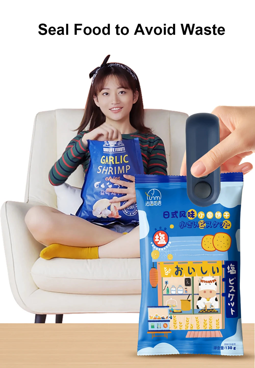 Mini-Heißbeutel-Versiegelungsmaschine, Paketversiegelungsbeutel, Kunststoff-Lebensmittelversiegelungsclip-Tasche, Handversiegelung, Lebensmittelverpackung, Heißsiegelgerät