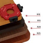 4-in-1-Positionierungsschablone für Bogenwinkel, Fräservorlagen R10-R50, Holzbearbeitungsradius, Jig-Eckenradius, wiederverwendbare Positionierungswerkzeuge