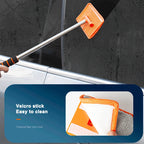 SEAMETAL Auto-Windschutzscheiben-Reinigungsbürste, Fensterglas, sauberer Wischer, skalierbarer langer Griff, kratzfrei, weiches Waschtuch, Waschwerkzeug