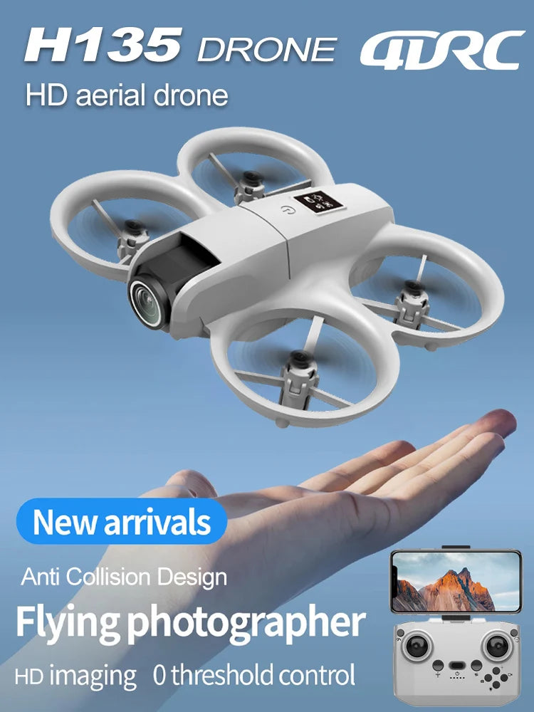Neue H135 Mini Drohne WIFI FPV Hover Professionelle 4K Kamera Tasche Bunte Lichter Eders Rc Flugzeug Faltbare Quadcopter RC spielzeug Geschenke
