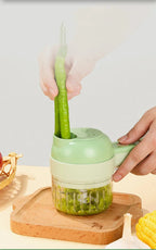 4In1 Elektrische Gemüse Cutter Set Handheld Drahtlose Elektrische Knoblauch Stampfer Lebensmittel Chopper Fleischwolf Maschine Lebensmittel Peel Scheibe