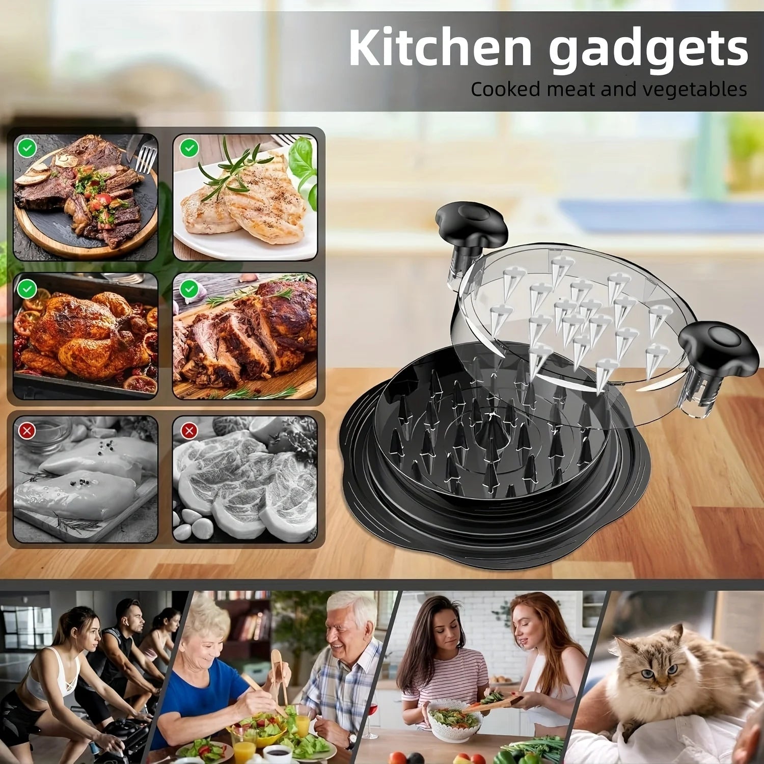 Ergonomischer Hähnchenzerkleinerer mit rutschfestem Griff – Manueller Fleischzerkleinerer für Schweinefleisch, Rindfleisch, Hühnchen – Für Küchenhelfer, Fleischzerkleinern