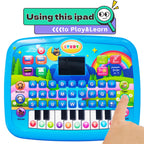 Bildungstablett-Spielzeug für Kinder, Alphabetisierung ab 3 Jahren, Mathematik, Musiklernen, Doppel als elektronische Tastatur, Geburtstags-Weihnachtsgeschenk