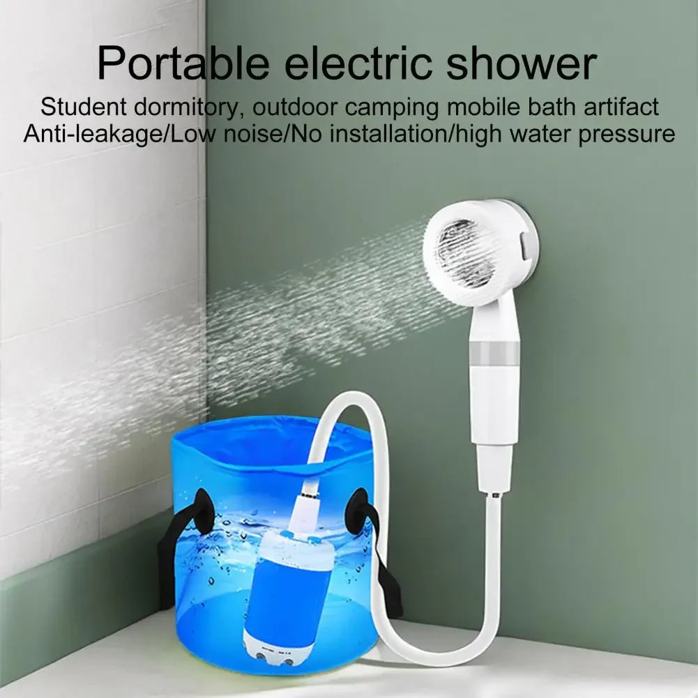 Tragbare Campingdusche – Wiederaufladbar, 4000 mAh, 60 Min. Laufzeit, 2m Schlauch | USB-C
