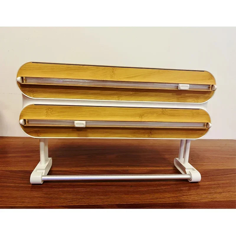 Wand Frischhaltefolie Spender Wrap Aluminiumfolie Folienschneider Spender Wand Magnetische Stretch Rollenpapierhalter Küchenzubehör