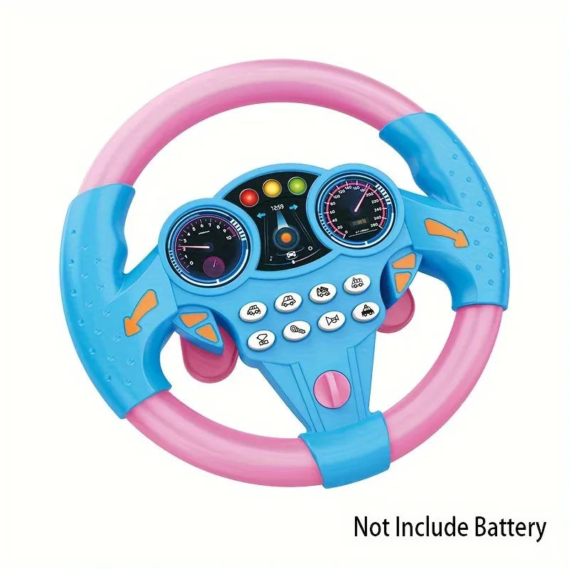 Kinder-Lenkrad Spielzeug – Simuliertes Autofahren, Lernspielzeug, Rosa oder Gelb, ab 3 J.