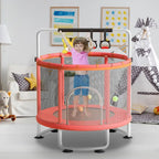 Kindertrampolin, verstellbares Kleinkindtrampolin mit Basketballkorb, Schaukel, Sandsack, Ozeanbälle, Trampolin mit Netz