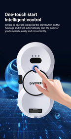 DIVEDEER Weißer/schwarzer Fensterputzroboter, elektrischer Fensterputz mit hoher Saugkraft, doppelseitiger Glasstaubsauger, Wasserspray