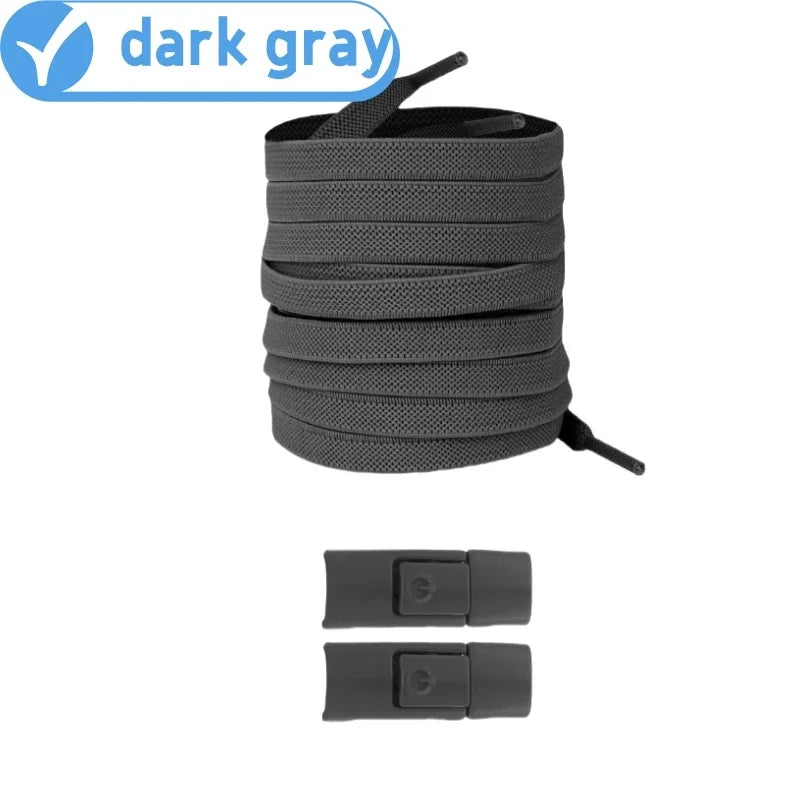 Neu ohne Krawatten, elastische Schnürsenkel, keine Krawatte, Schnürsenkel, Press-Lock-Schnürsenkel, Sneaker, Kinder und Erwachsene, 8 mm, verbreiterte flache Schnürsenkel für Schuhe