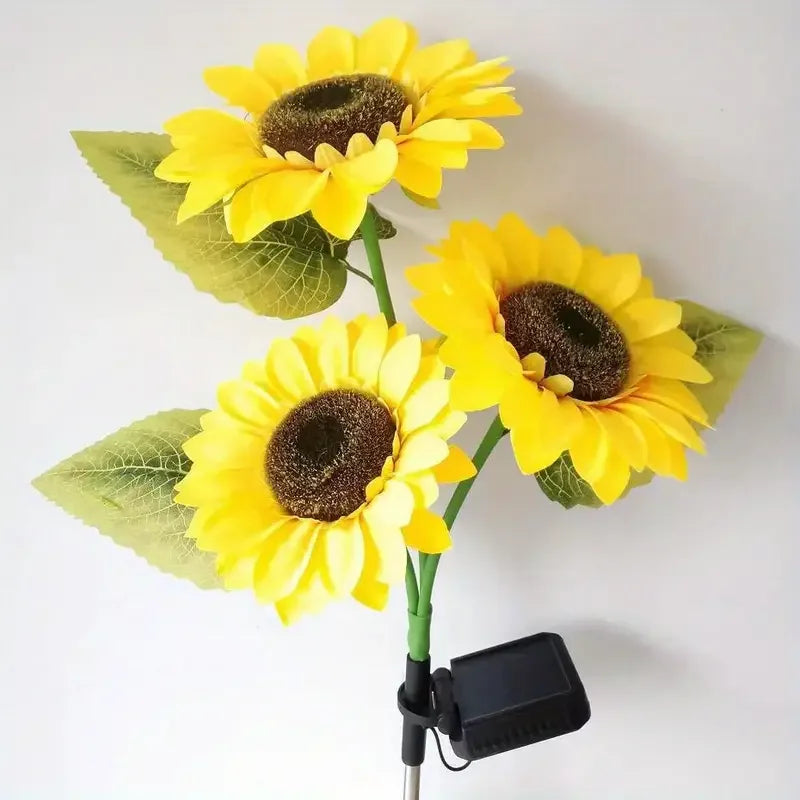 Peach Forest Solar-Sonnenblumen-Gartenleuchte – LED, Wasserdicht, Windresistent | CCC/CE/RoHS | 1- & 3-köpfig | Garten & Terrasse