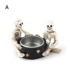 Halloween Totenkopf, Kerzenhalter, Retro Totenkopf Kerzenhalter, Teelampe Tasse, Home Halloween Party Dekoration, Halloween Desktop Decor