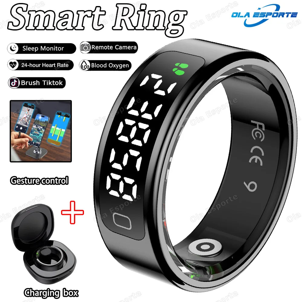 Neue R11 Smart Ring Männer Frauen LED Display Bildschirm Herzfrequenz Blut Sauerstoff Überwachung Wasserdichte Multi Sport Modi Smartrings 2025