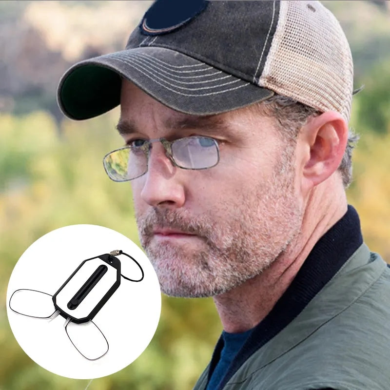 Clip-on Lesebrille, Falten Beinlos, Ultraleicht, Schlüsselbund Brille, Männer, Frauen, Mini Tragbare Presbyopie Brille