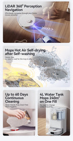 JONR Robot Vacuum P20 Pro International Edition Wischen Staubsaugen Trocknen Tücher Automatische Reinigung Staub Sammeln Entwässerung Wasser