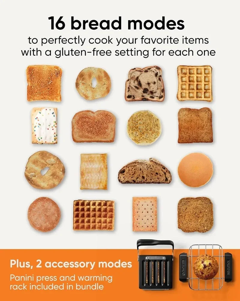 für R270 Hochgeschwindigkeits-Touchscreen-Toaster, 2-Scheiben-Smart-Toaster mit patentierter InstaGLO-Technologie, Wärmeregal und Panini P