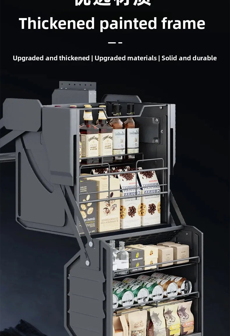 Hängeschrank, Hebekorb, Küchenschrank, Hochschrank, Kühlschrank, Ofen, Snacks Gewürzkorb, Vertiefung Lagerregal
