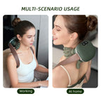 Foreverlily Nacken- & Schultermassagegerät – 4D Knetmassage, kabellos, 3 Stufen, PU-Leder