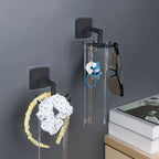 Multifunktional 360° °   Drehbarer Schmuck- und Küchen-Aufbewahrungshaken – an der Wand montierter Zubehör-Finisher, quadratisches Kunststoff-Design