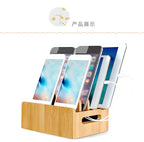 Bambushalter für iPhone, Ständer für Samsung-Telefonkabel, Ladestation, Docks, Organizer für Smartphones und Tablets, USB-Ladegerät