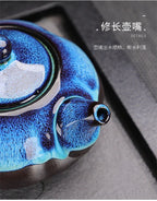 Keramik-Teekanne und Tassen-Set, Teegeschirr, Kung-Fu-Teeset, Jun Ofenwechsel, Teekanne und Teetasse, alluviales Gold, chinesisches Teeset, Tasse