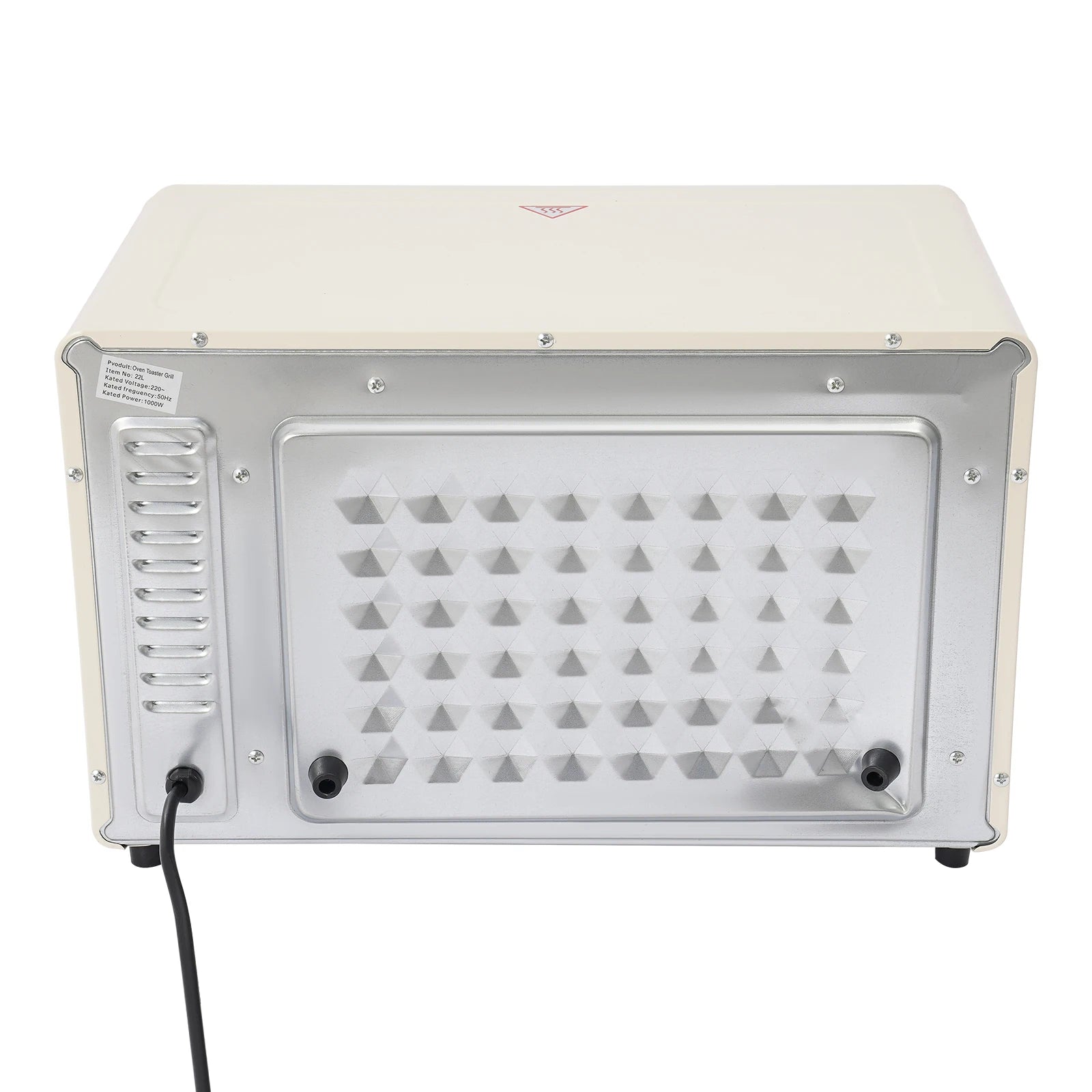 22-Liter-Miniofen kompakt mit Pizza-Funktion und Sichtfenster, 120 ° C bis 250 ° C, 60-Minuten-Timer, 1000 Watt, in Weiß