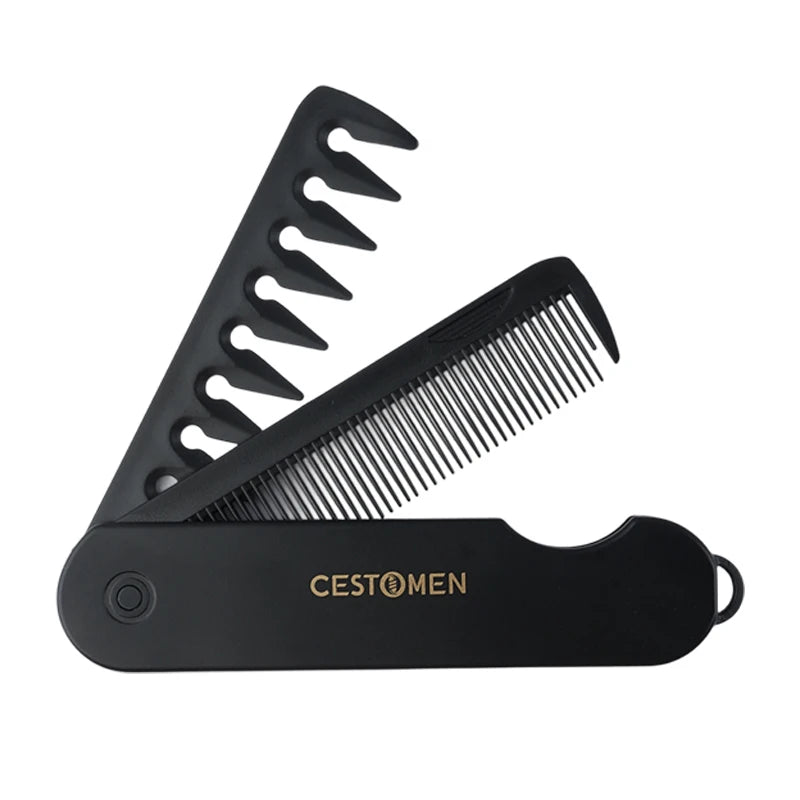 Neue 1/2/3 in 1 Tasche Klapp Kämme Kunststoff Breite Zahn Öl Kopf Kamm Bart Kämmen Barber Clipper kamm Salon Haar Styling Werkzeuge